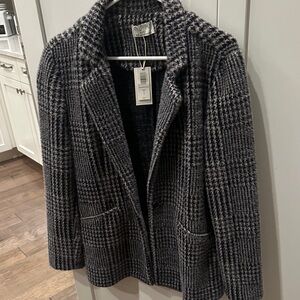 Z Supply Black and Gray Houndstooth Blazer